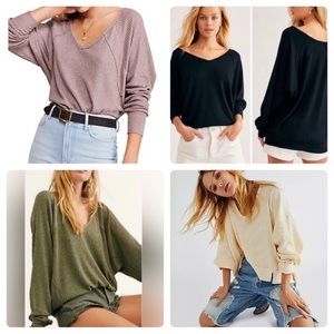 Free People Santa Clara Thermal Top in Black